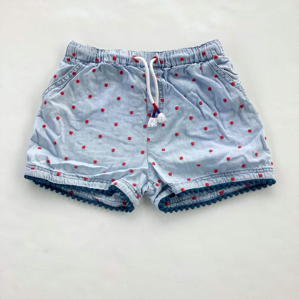 Matilda Jane Light Blue Shorts with Red Dot Embroidery